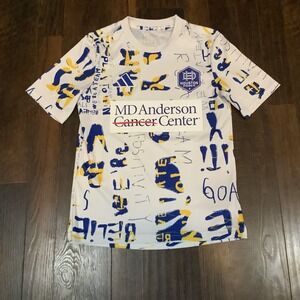 Adidas Houston Dynamo FC Kids Pre-Match Jersey White Blue Yellow Size M 11-12Y